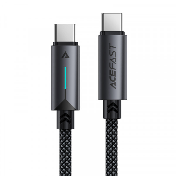 Кабель ACEFAST C19-03, Type-C to Type-C, 60W, 1.2m, Nylon Braid, Aluminum Alloy connectors, Black (6974316284475)