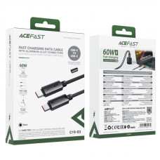 Кабель ACEFAST C19-03, Type-C to Type-C, 60W, 1.2m, Nylon Braid, Aluminum Alloy connectors, Black (6974316284475)