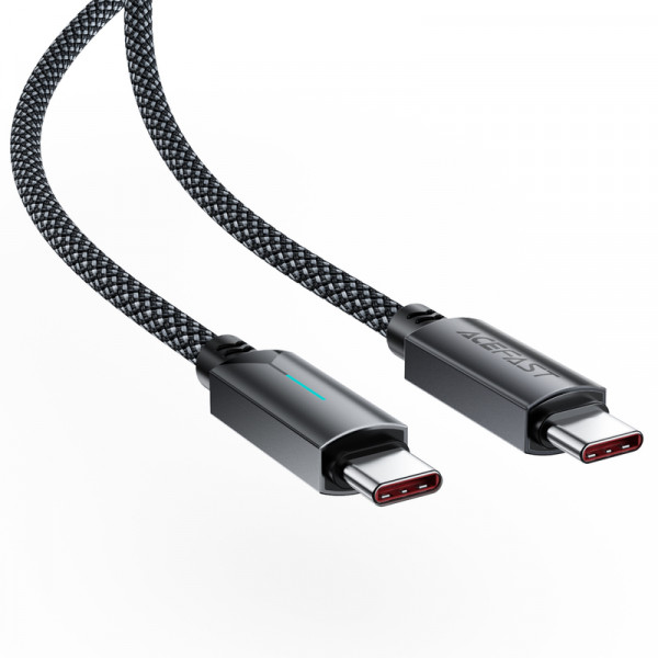 Кабель ACEFAST C19-03, Type-C to Type-C, 60W, 1.2m, Nylon Braid, Aluminum Alloy connectors, Black (6974316284475)