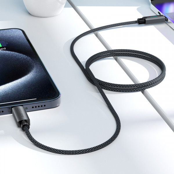 Кабель ACEFAST C19-03, Type-C to Type-C, 60W, 1.2m, Nylon Braid, Aluminum Alloy connectors, Black (6974316284475)