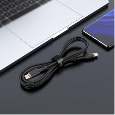 Кабель ACEFAST C2-03 Type-C to Type-C 3A, 60W, 1.2m, silicone, zinc connectors, Чорний