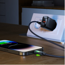 Кабель ACEFAST C21-04 USB-A to USB-C fantasy color series braided Charging data cable Black (6974316284673)