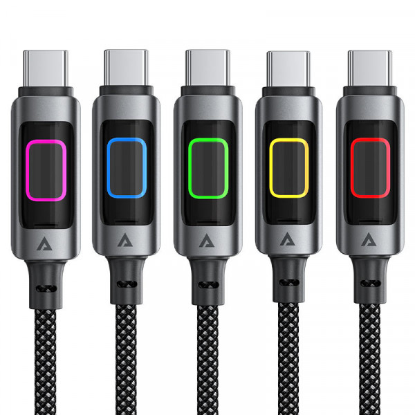 Кабель ACEFAST C21-04 USB-A to USB-C fantasy color series braided Charging data cable Black (6974316284673)