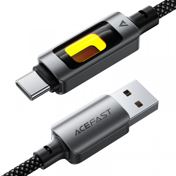 Кабель ACEFAST C21-04 USB-A to USB-C fantasy color series braided Charging data cable Black (6974316284673)