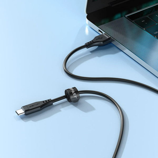 Кабель ACEFAST C3-03 Type-C to Type-C 3A, 60W, 1.2m, TPE, TPE connectors, Чорний