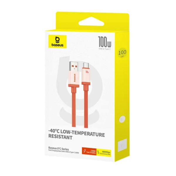 Кабель Baseus 0℃ Series Fast Charging Data Cable USB to Type-C 100W 1m Canyon Coral