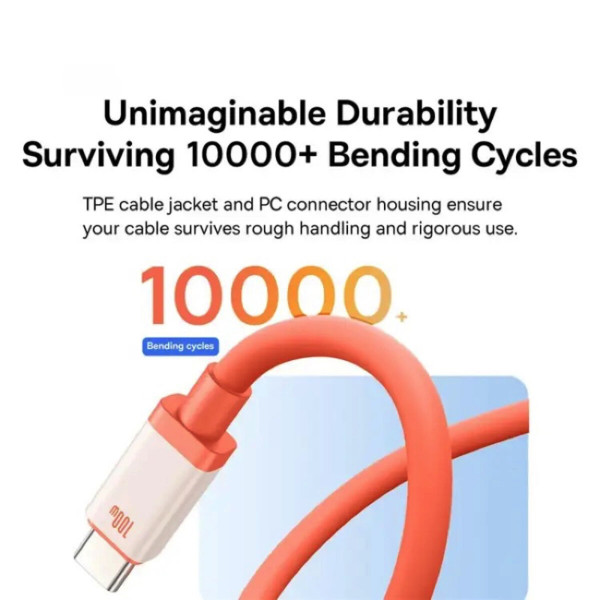 Кабель Baseus 0℃ Series Fast Charging Data Cable USB to Type-C 100W 1m Canyon Coral