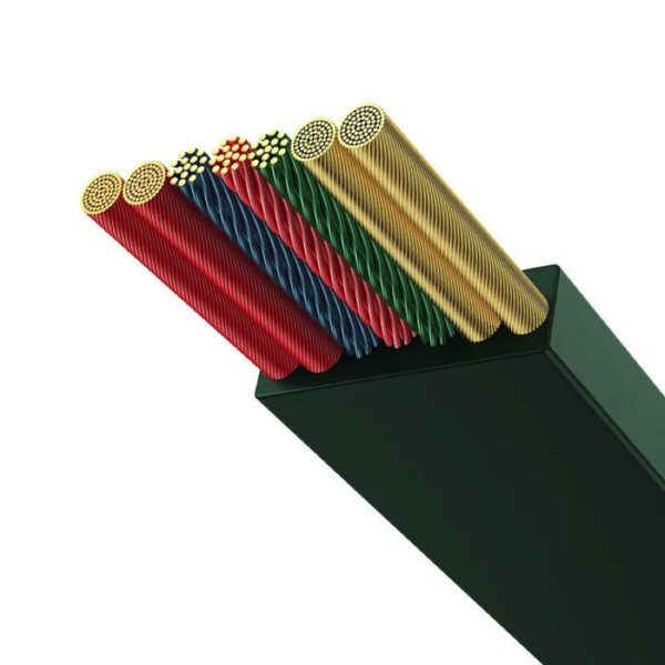 Кабель Baseus Bright Mirror 2 Series Retractable 3-in-1 Fast Charging Data Cable Type-C to M+L+C 100W 1.1m Green