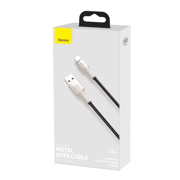 Кабель Baseus Cafule Series Metal Data Cable USB to Type-C 66W 2m Чорний