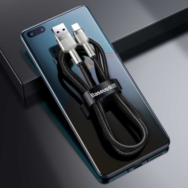 Кабель Baseus Cafule Series Metal Data Cable USB to Type-C 66W 2m Чорний
