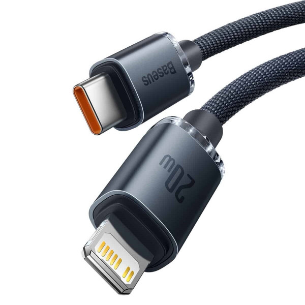 Кабель Baseus Crystal Shine Series Fast Charging Data Cable Type-C to iP 20W 1.2m Чорний