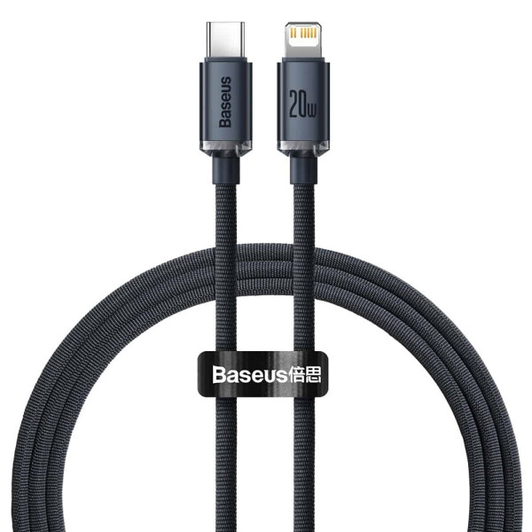 Кабель Baseus Crystal Shine Series Fast Charging Data Cable Type-C to iP 20W 1.2m Чорний