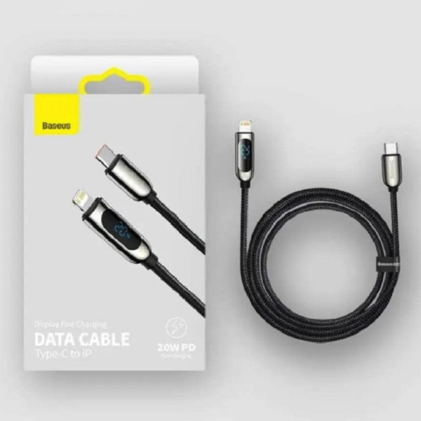 Кабель Baseus Display Fast Charging Data Cable Type-C to IP 20W 1m Чорний