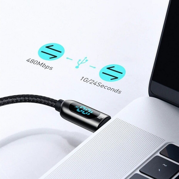 Кабель Baseus Display Fast Charging Data Cable Type-C to Type-C 100W 2m Чорний