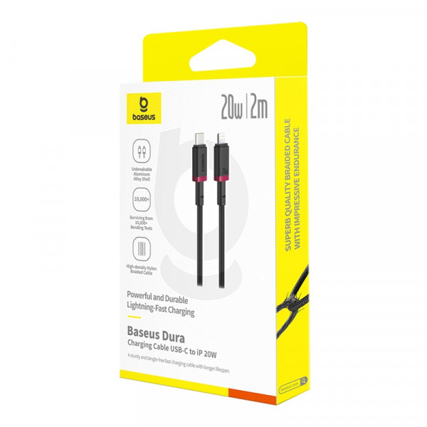 Кабель Baseus Dura Series Fast Charging Cable Type-C to iP 20W 2m Red+Black (P10377800U01-03)
