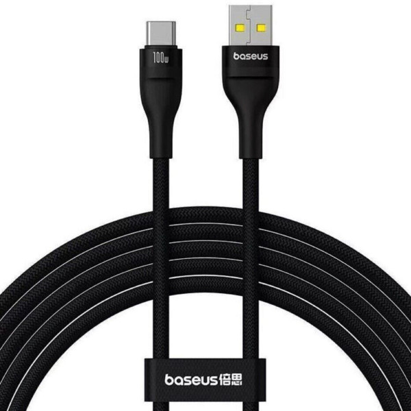 Кабель Baseus Flash 2 Charging Cable USB to USB-C 100W 2m Cluster Чорний