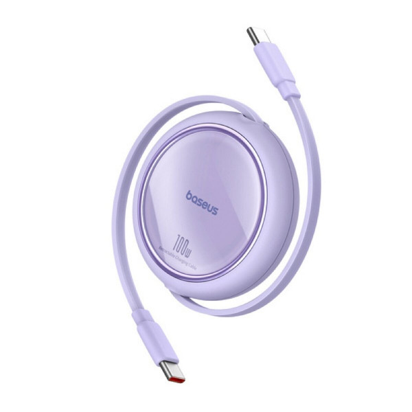 Кабель Baseus Free2Draw Mini Retractable Charging Cable Type-C to Type-C 100W 1m Nebula Purple