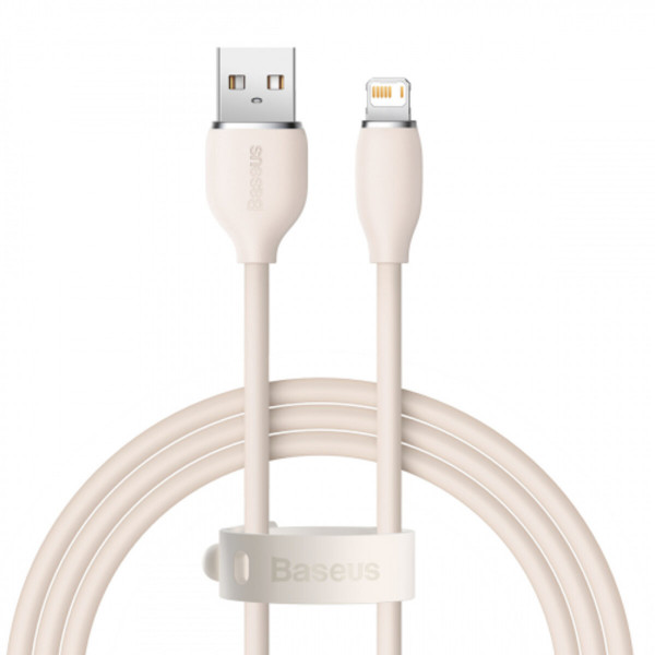 Кабель Baseus Jelly Liquid Silica Gel Fast Charging Data Cable USB to iP 2.4A 1.2m Pink