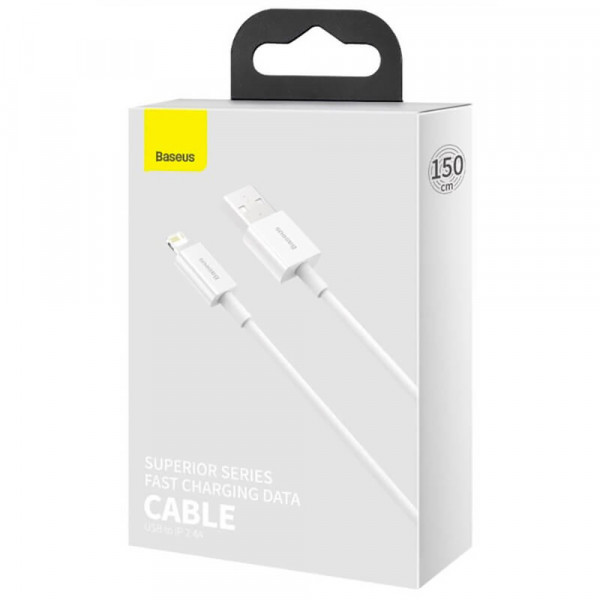 Кабель Baseus Superior Series Fast Charging Data Cable USB to iP 2.4A 1.5m White (CALYS-B02)