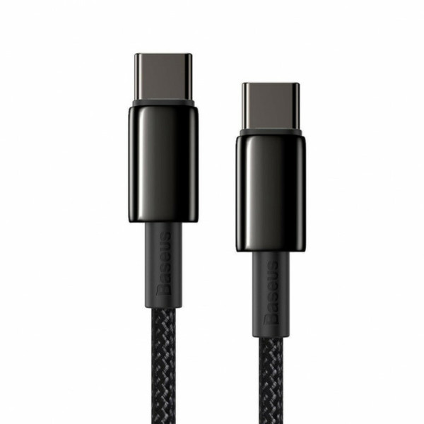 Кабель Baseus Tungsten Gold Fast Charging Data Cable Type-C to Type-C 100W 1m Black