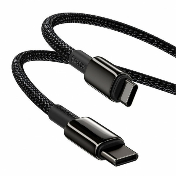 Кабель Baseus Tungsten Gold Fast Charging Data Cable Type-C to Type-C 100W 1m Black