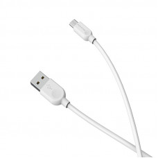 Кабель BOROFONE BX14 USB to Micro 2.4A, 1m, PVC, TPE connectors, White (6957531089988)