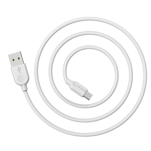 Кабель BOROFONE BX14 USB to Micro 2.4A, 3m, PVC, TPE connectors, Білий