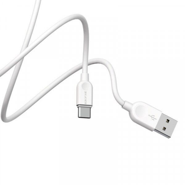 Кабель BOROFONE BX14 USB to Type-C 2.4A, 2m, PVC, TPE connectors, Білий