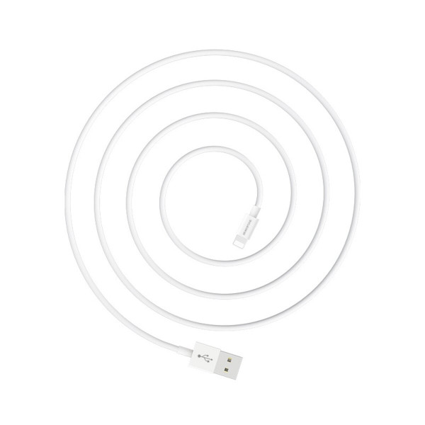 Кабель BOROFONE BX22 USB to iP 2.4A, 1m, PVC, РС connectors, White