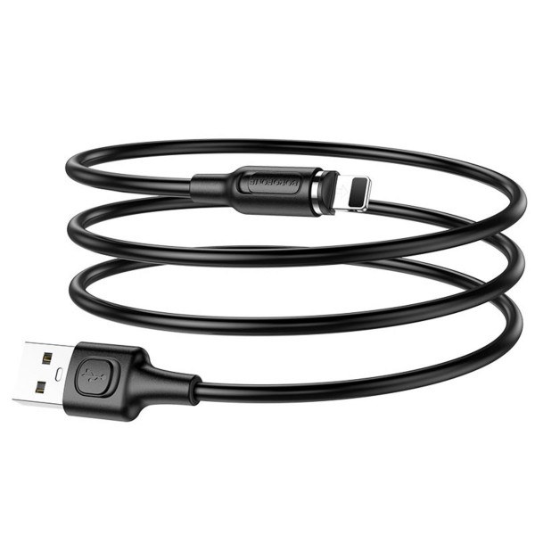 Кабель BOROFONE BX41 USB to iP 2.4A, 1m, PVC, PVC connectors, magnetic, Black