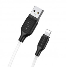 Кабель BOROFONE BX42 USB to iP 2.4A, 1m, silicone, TPE connectors, White (6931474736734)