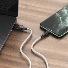 Кабель BOROFONE BX42 USB to iP 2.4A, 1m, silicone, TPE connectors, White (6931474736734)