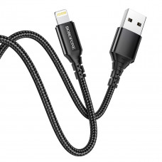 Кабель BOROFONE BX54 Ultra bright Lightning 1m 2.4A Чорний