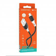 Кабель BOROFONE BX79 USB to Micro 2.4A, 1m, silicone, silicone connectors, Чорний