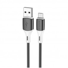 Кабель BOROFONE BX79 USB to Micro 2.4A, 1m, silicone, silicone connectors, Чорний