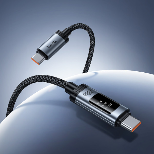 Кабель HOCO U148 Lord 100W digital display charging data cable Type-C Black (6942007668675)