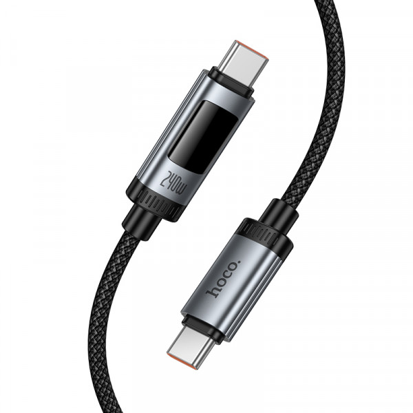 Кабель HOCO U148 Lord 100W digital display charging data cable Type-C Black (6942007668675)