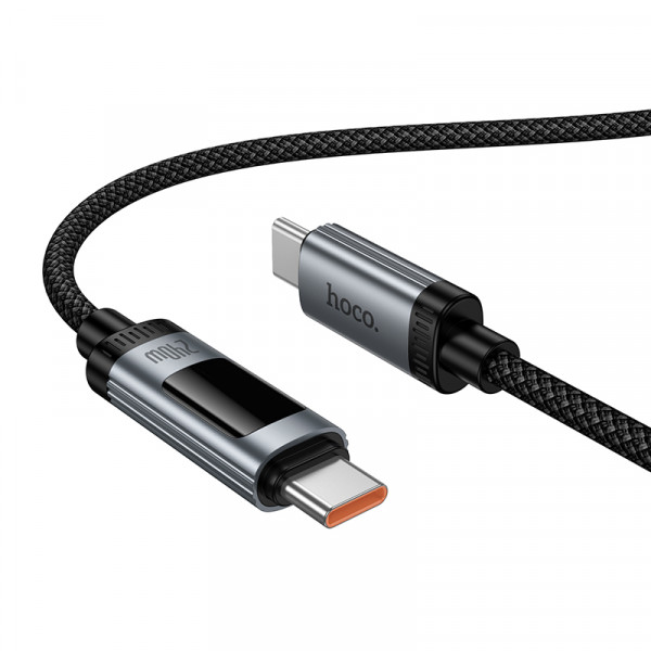 Кабель HOCO U148 Lord 100W digital display charging data cable Type-C Black (6942007668675)