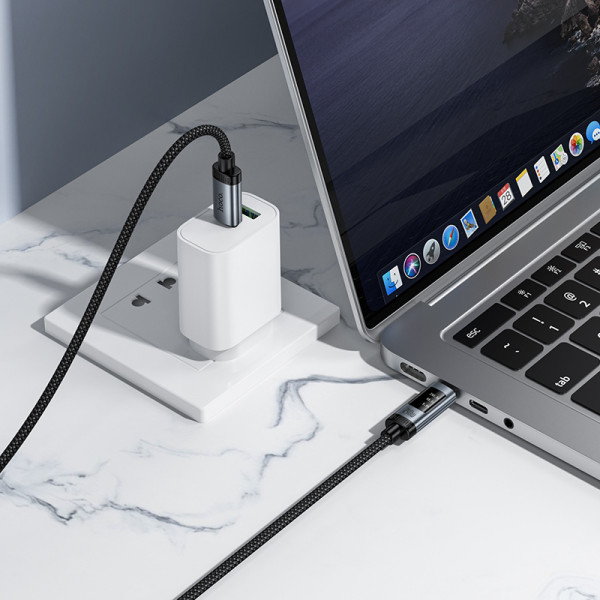 Кабель HOCO U148 Lord 100W digital display charging data cable Type-C Black (6942007668675)