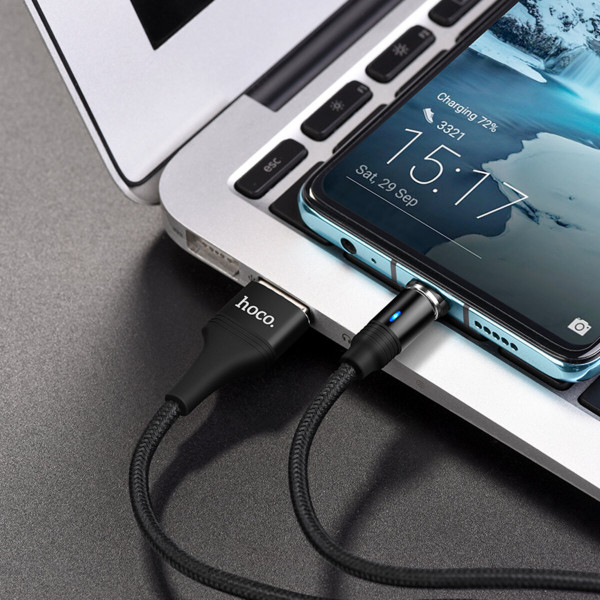 Кабель HOCO U76 Fresh magnetic charging cable for Type-C Black
