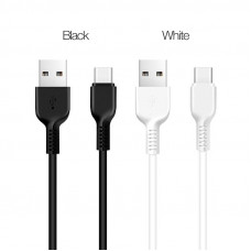 Кабель HOCO X20 USB to Type-C 3A, 1m, PVC, TPE connectors, White (6957531068853)