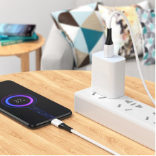 Кабель HOCO X82 USB to Micro 2.4A, 1m, silicone, silicone connectors, Білий