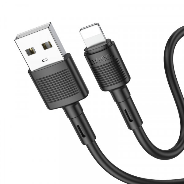 Кабель HOCO X83 USB to iP 2.4A, 1m, PVC, PVC connectors, Black (6931474770868)