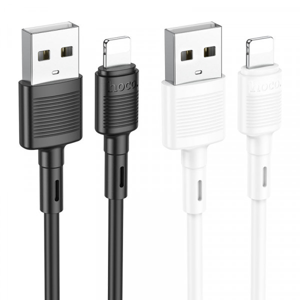 Кабель HOCO X83 USB to iP 2.4A, 1m, PVC, PVC connectors, Black (6931474770868)