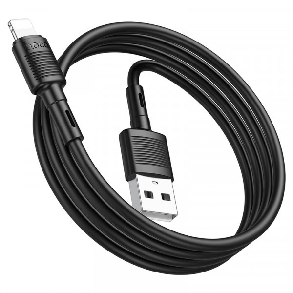Кабель HOCO X83 USB to iP 2.4A, 1m, PVC, PVC connectors, Black (6931474770868)