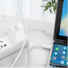 Кабель HOCO X96 Hyper 60W fast charging data cable Type-C to Type-C White (6931474799128)