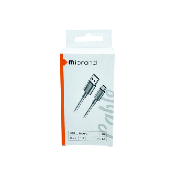 Кабель Mibrand MI-12 High Current Charging Line USB for Type-C 5A 1m Black