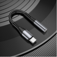 Кабель-перехiдник HOCO LS33 Type-C Digital 3.5 Audio converter Metal Gray