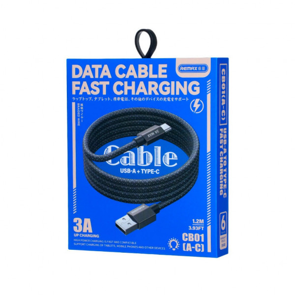Кабель REMAX Phantom aluminum alloy light fast charging braided data cable 1.2M CB01(A-C) (6954851235033)
