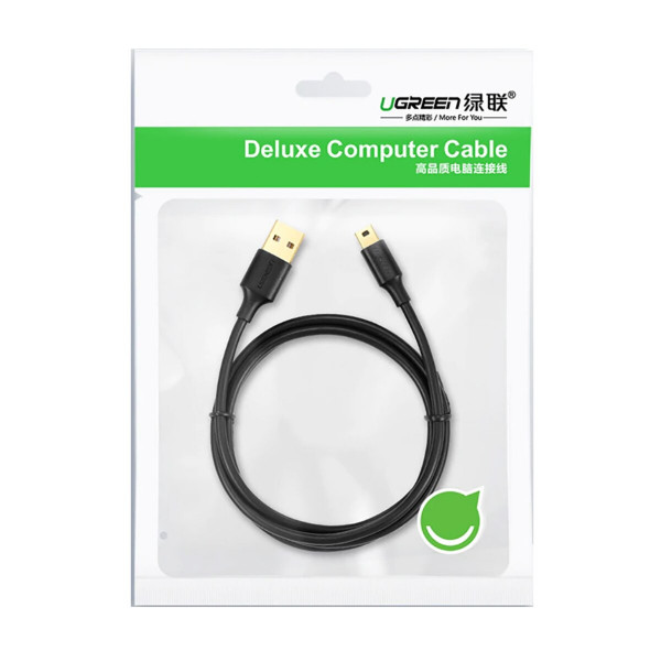 Кабель UGREEN USB 2.0 A Male to Mini 5 Pin Male Cable 0.5m (Black)